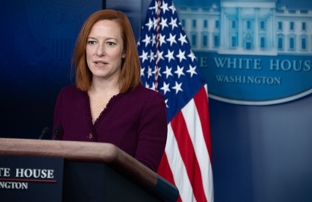 美國白宮發言人莎琪(Jen Psaki)。 (AFP)