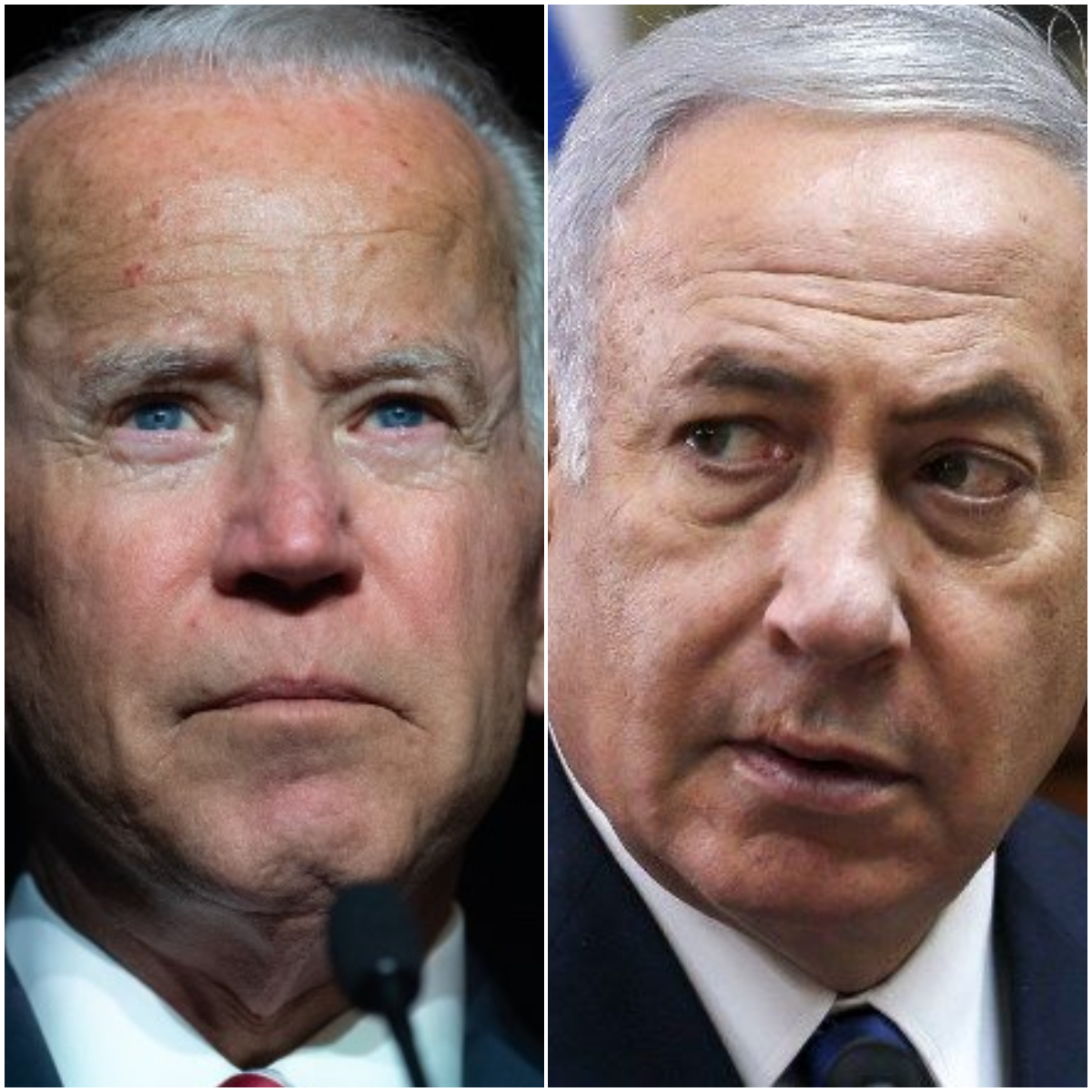 美國總統拜登(Joe Biden)15日和以色列總理尼坦雅胡(Benjamin Netanyahu)通話，表達他對以色列和加薩(Gaza)之間暴力衝突加劇的「嚴重關切」。(法新社／合成圖)