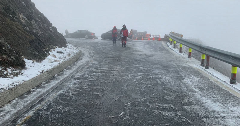 合歡山入冬首見冰霰  玉山降雪還要再等等 (圖：中央社／資料照)