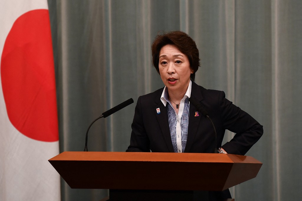 2020東京奧運籌備委員會主席橋本聖子26日說，籌委會針對日本國內觀眾進入體育場的觀賽人數限制，會在4月做出決定。(AFP)