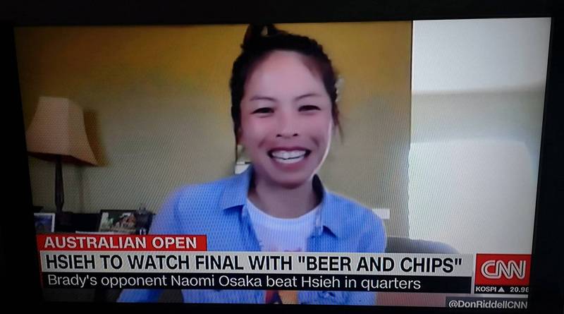 謝淑薇接受 CNN採訪，談對澳網女單決賽看法。(推特)