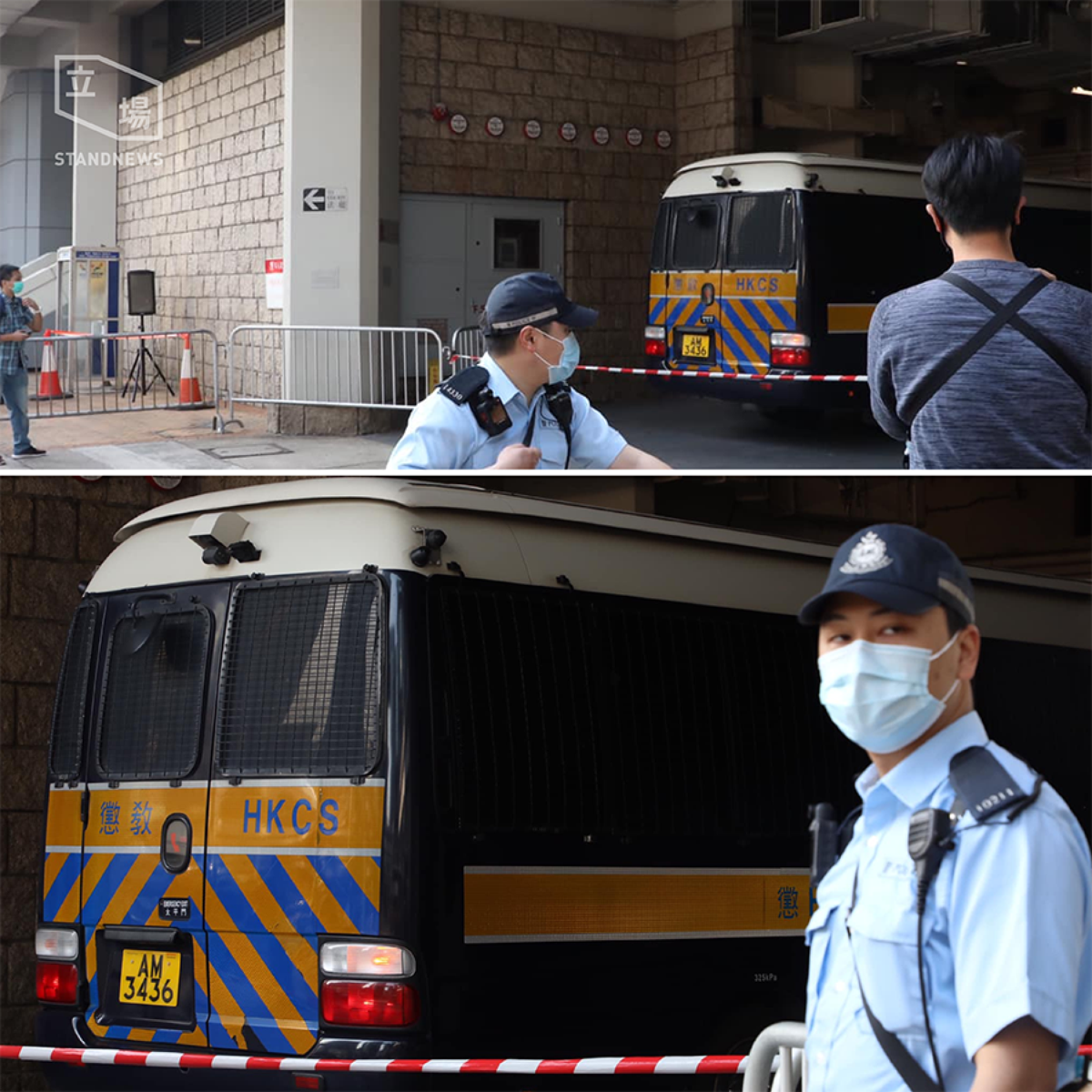 被稱為香港民主女神的周庭，23日因申請保釋案出庭。周庭坐在囚車內，記者無法接近拍攝。( 立場新聞提供)