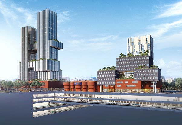 桃園鐵路地下化工程，改建後的桃園車站示意圖。(鐵道局提供)