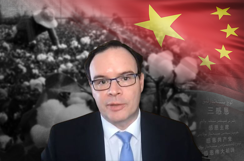 德國學者鄭國恩（Adrian Zenz）宣稱他對新疆的研究都是依據中國政府公開文獻與中國官媒報導。（AFP／Rti 影像處理）