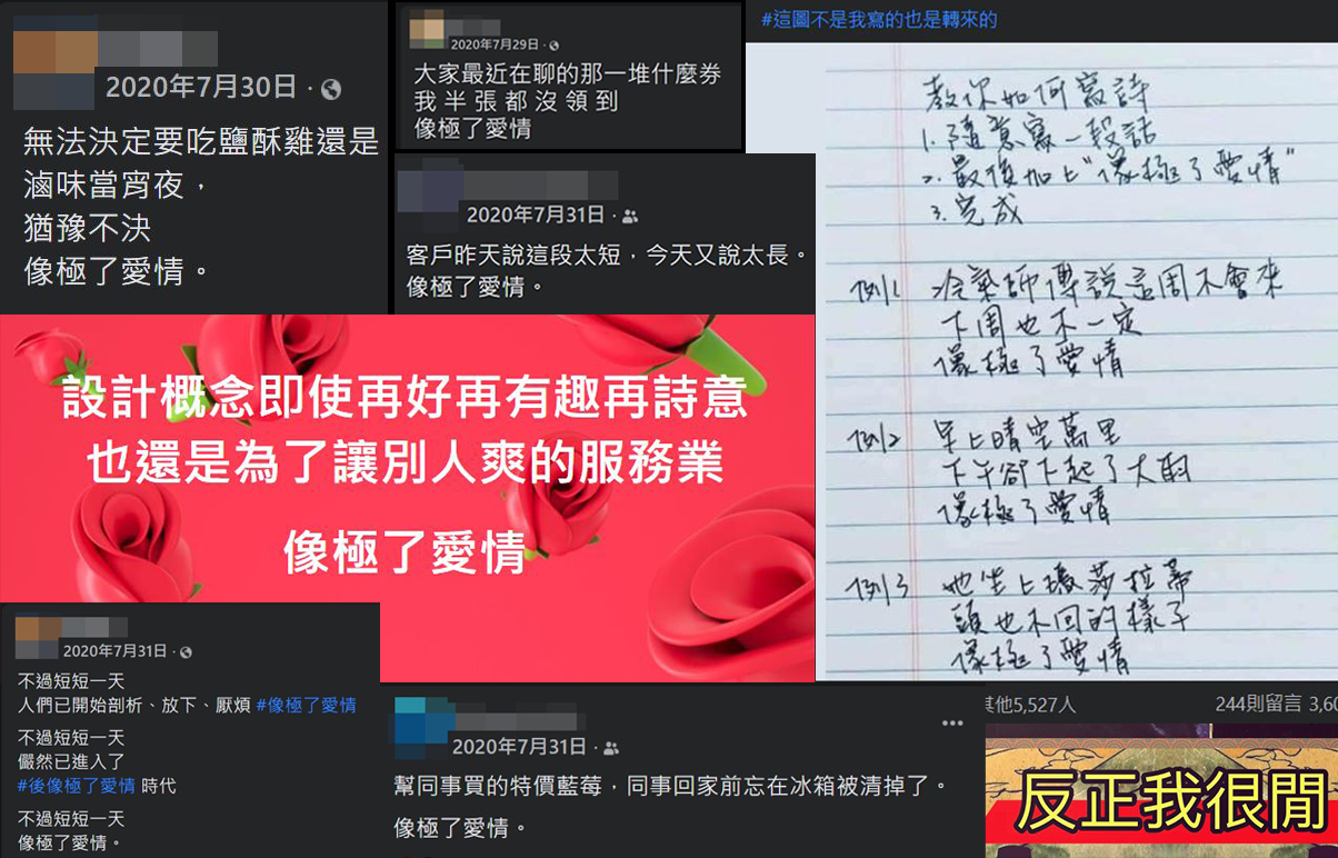 2020年12月公布年度最夯流行語TOP20，其中「像極了愛情」奪冠。（取材自臉書）