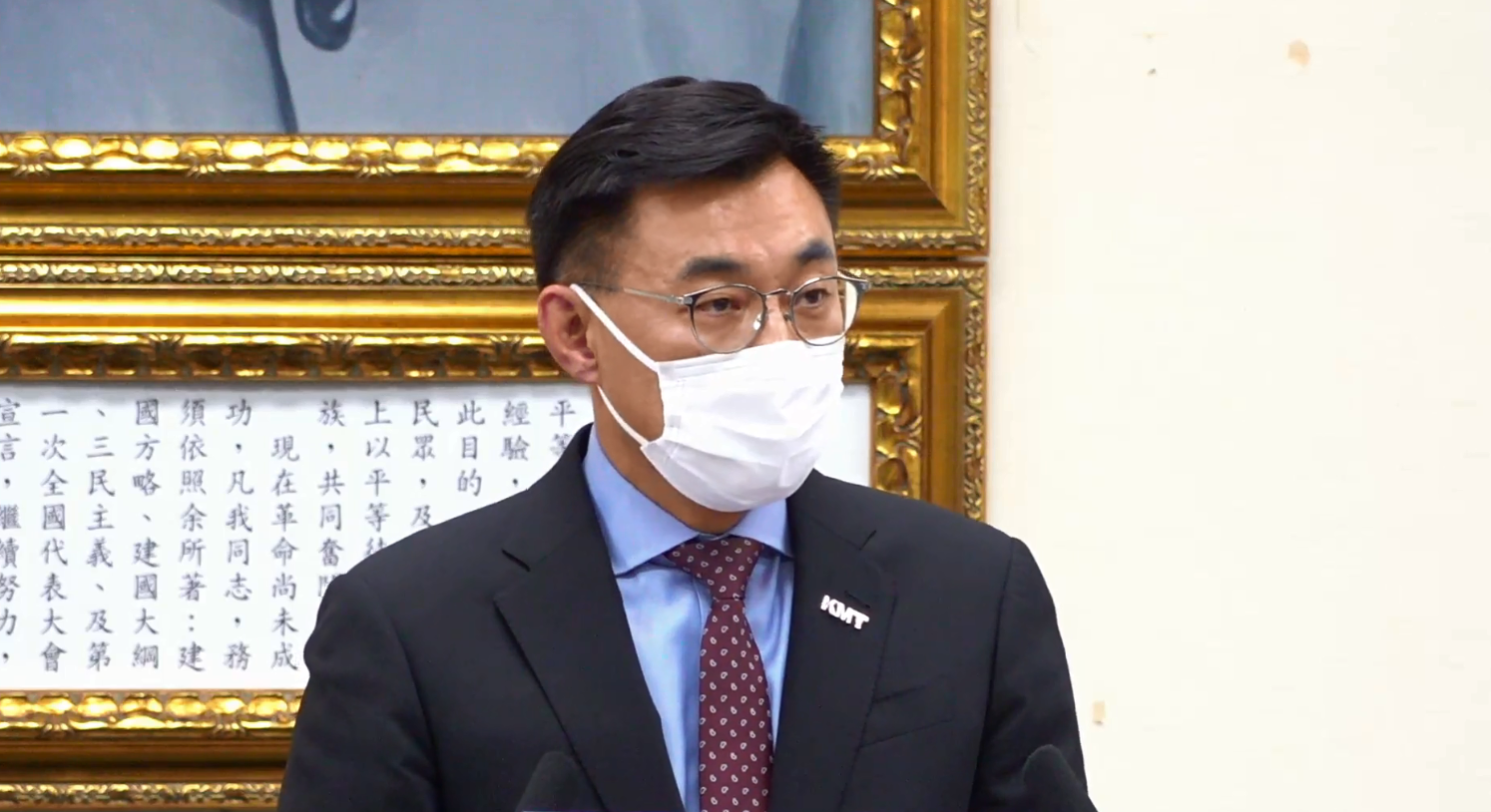 國民黨主席江啟臣今天(24日)在國民黨中常會表示，國防部應正視飛行安全，在汰換現有F-5E之前，應加速升級彈射椅和加強維修保養。(圖擷自國民黨臉書)