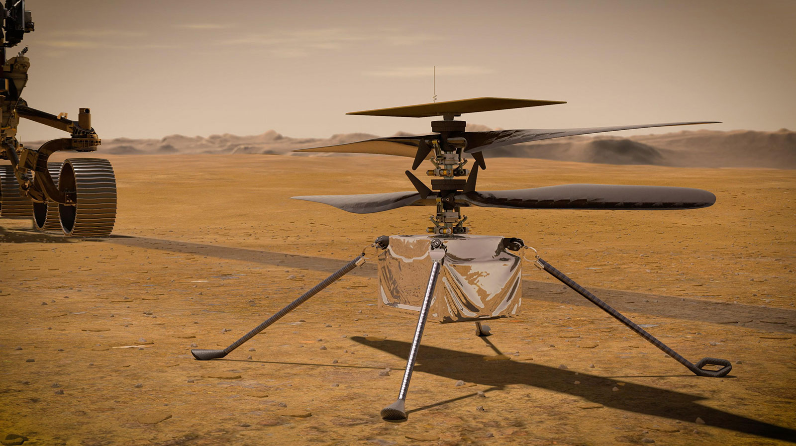 美國國家航空暨太空總署（NASA）研發的「創新號火星直升機」（Ingenuity Mars Helicopter）。 (圖:NASA)