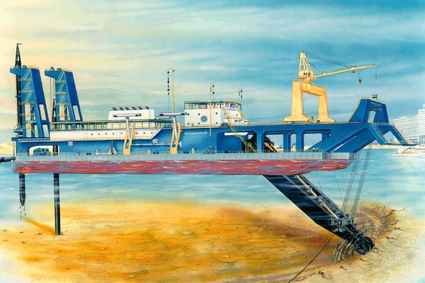 巨型挖泥船Mashhour (圖：Suez Canal Port Authorities提供)