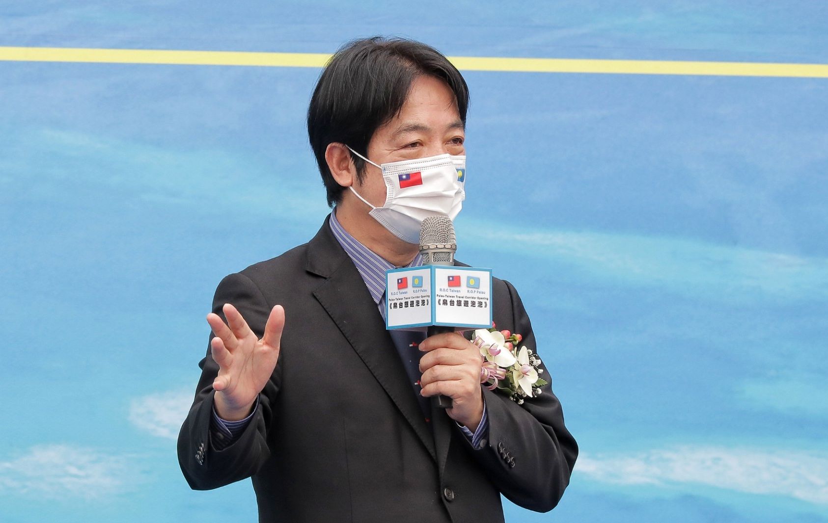 副總統賴清德30日出席台帛旅遊泡泡啟動儀式。 (圖:總統府)