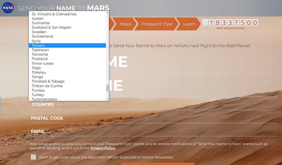 美國國家航空暨太空總署(NASA)的官網 一度稱台灣是國家，惹怒北京。(NASA官網)