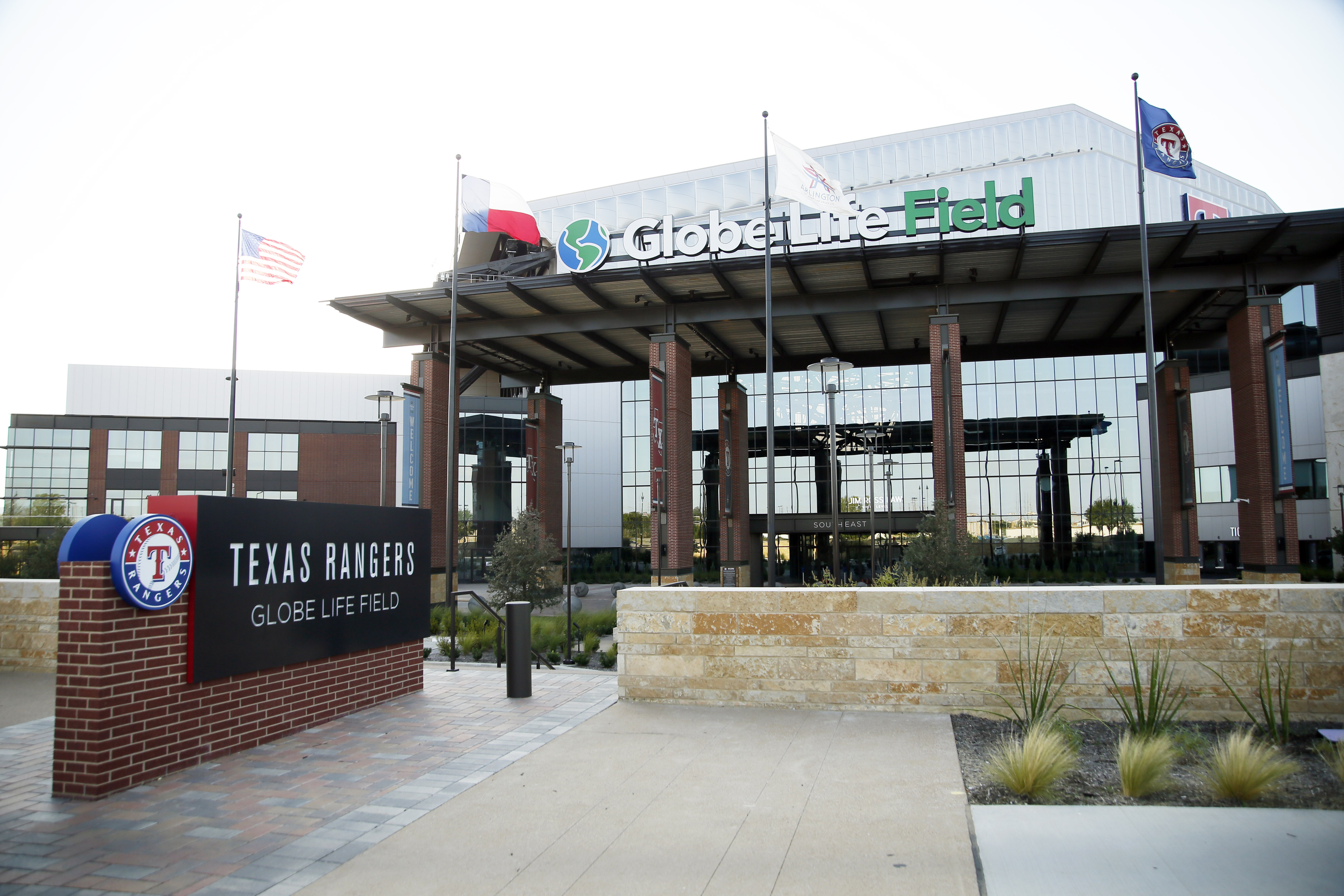 美國MLB德州遊騎兵隊(Texas Rangers)的主場全球人壽球場(Globe Life Field)。 (AP/達志影像)