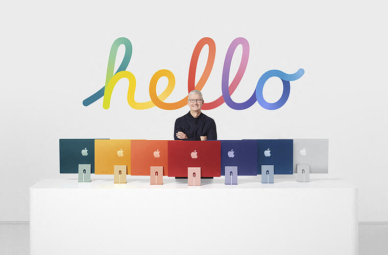 蘋果公司推出搭載自家晶片的新款iMac。 (圖:蘋果公司)