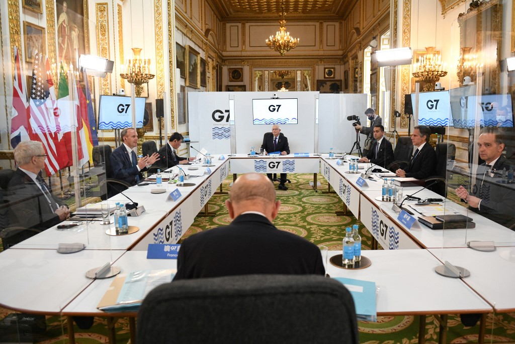七大工業國集團（G7）在英國倫敦召開外長會議。 (AFP)