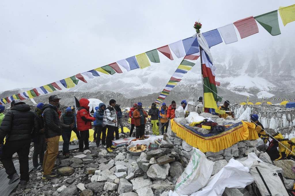 尼泊爾聖母峰基地營。(AFP)