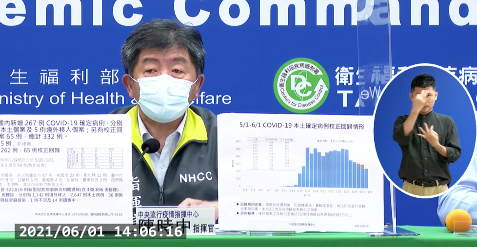 中央流行疫情指揮中心指揮官陳時中。圖取自直播畫面