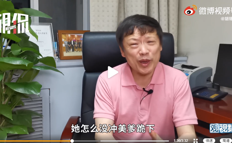 中共黨媒環球時報總編胡錫進。  (微博/新頭殼newtalk提供)