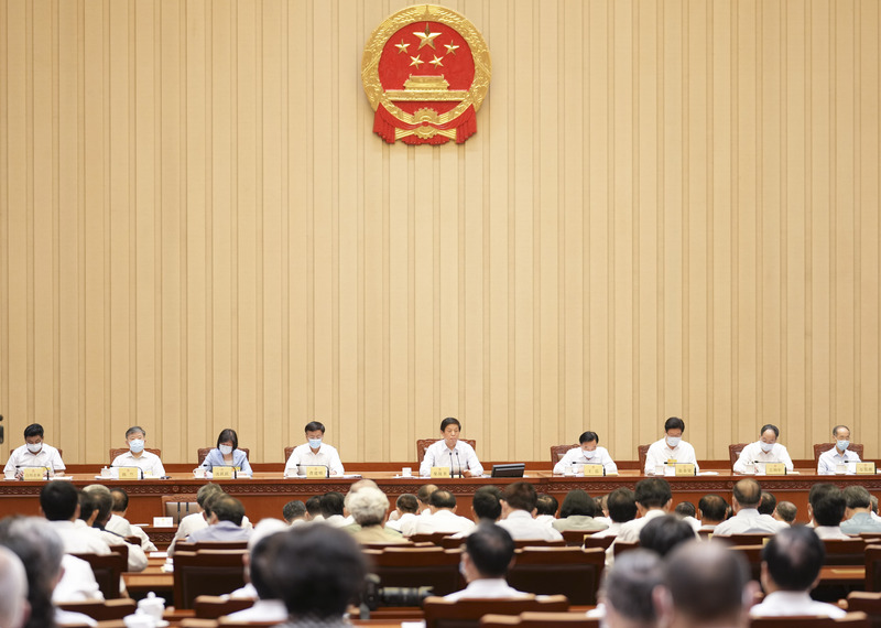 中國全國人大常務委員會第29次會議（圖）6月10日通過「反外國制裁法」，中國國家主席習近平隨後簽發主席令，新法即日起公布施行。（中新社提供） (圖：中央社)