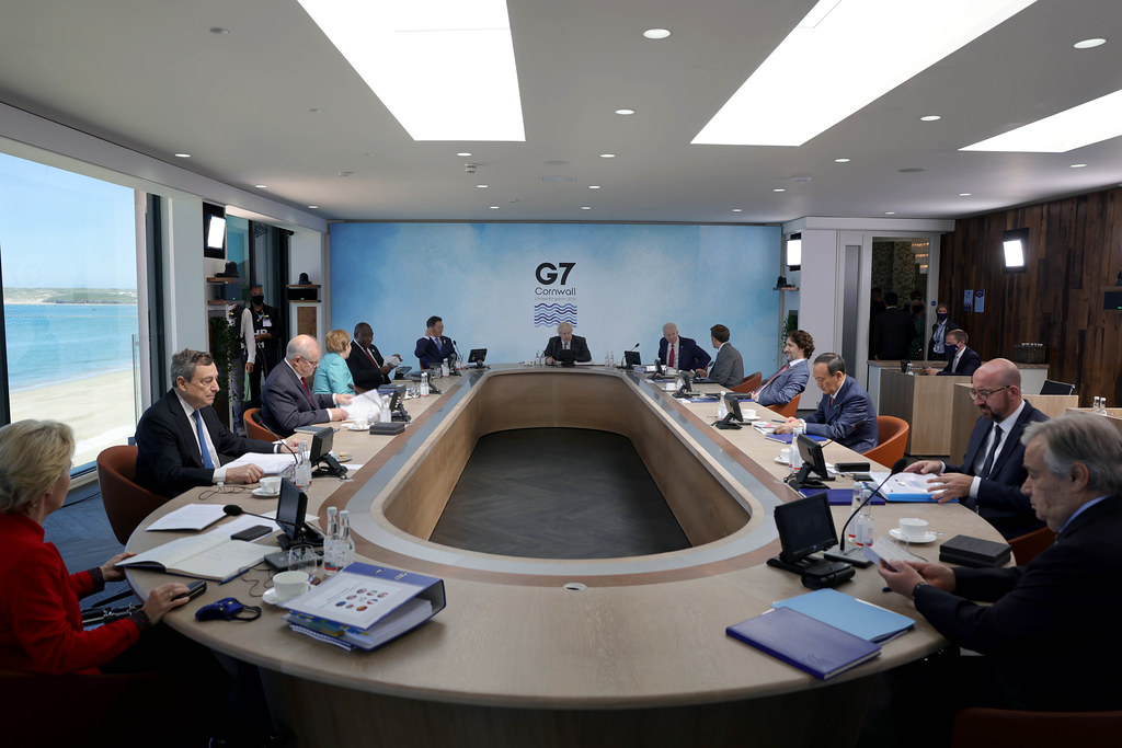 外媒報導，德國可能不邀印度列席6月的G7峰會。圖為2021年6月在英國舉辦的七大工業國家(G7)峰會。 (圖:英首相府)
