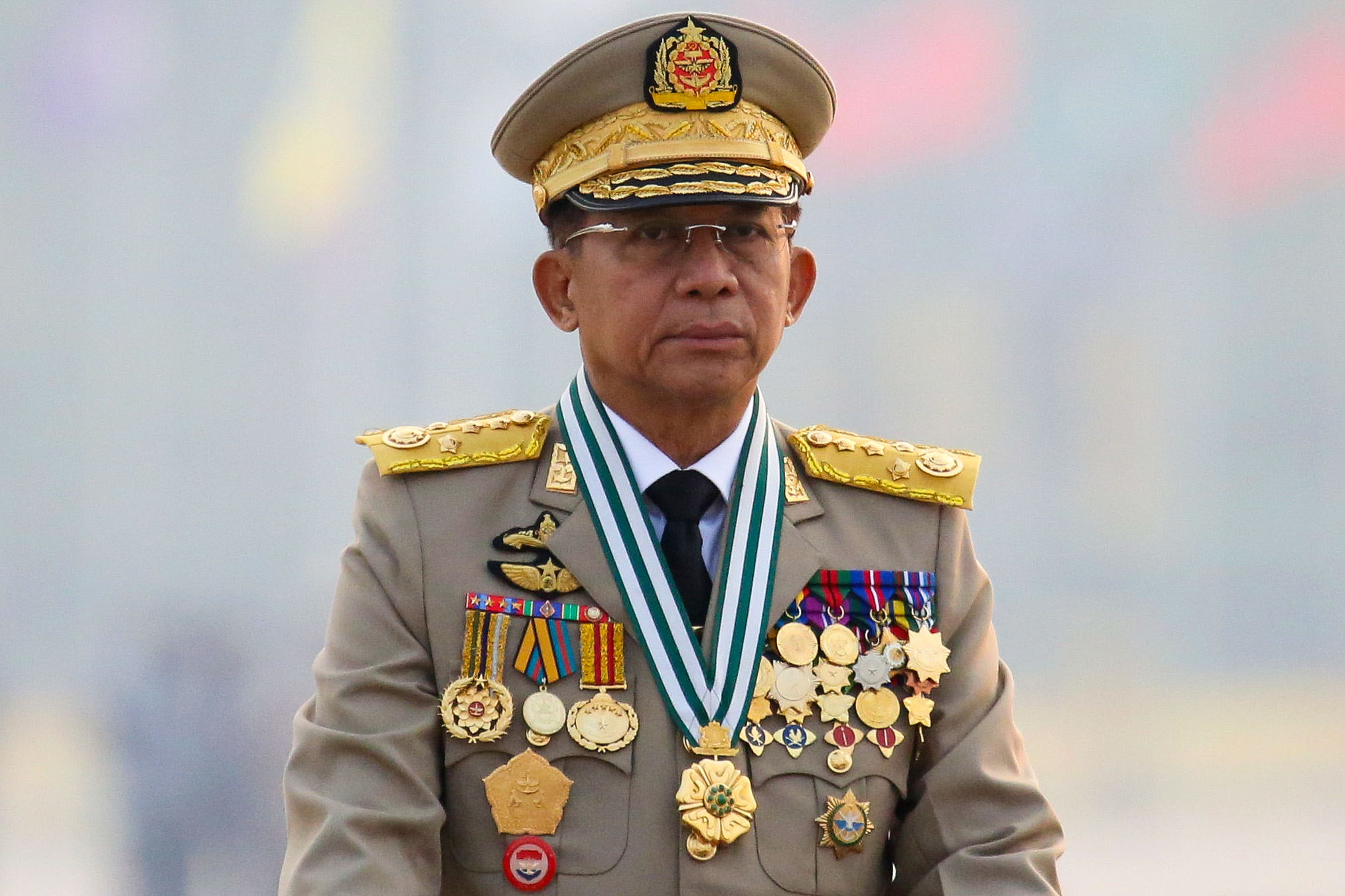 緬甸軍政府領袖敏昂萊(Min Aung Hlaing)18日表示，將釋放逾5,000名因抗議2月政變而被捕入獄的人。(路透社/達志影像)