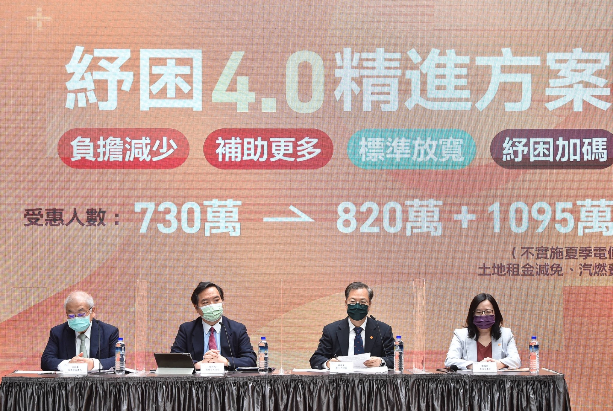 針對行政院推出「紓困4.0精進方案」，朝野立委大致肯定行政院從善如流，採納立委提出的暫緩夏季電價、勞工紓困貸款名額加碼等主張，但多名立委也認為，紓困力道仍有不足、掛一漏萬，盼政院持續滾動式檢討，找出紓困的漏網之魚。(行政院提供)