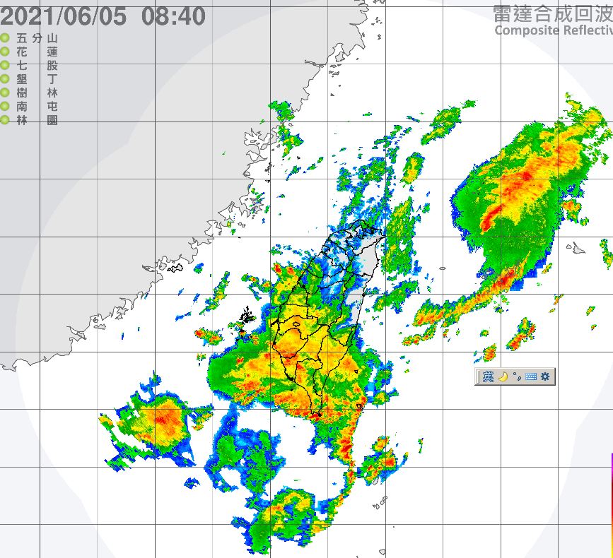 西南風增強 中南部留意短時強降雨(圖取自氣象局)
