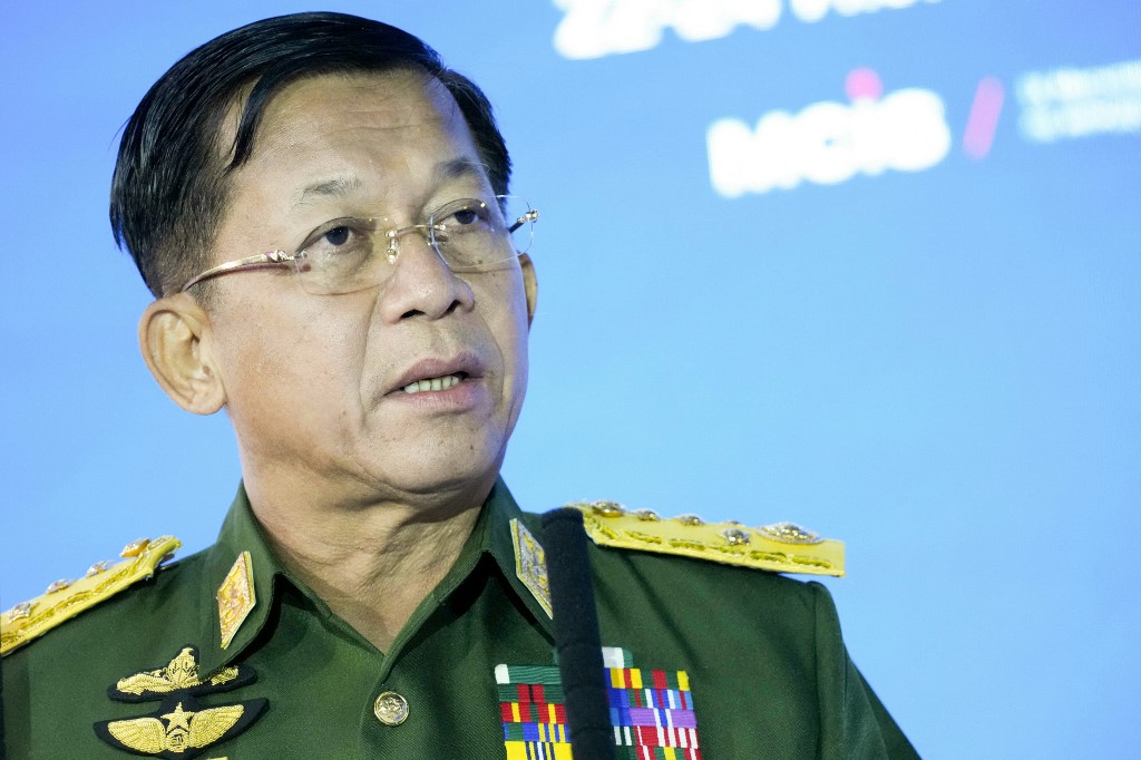 緬甸軍事領導人敏昂萊(Min Aung Hlaing) 。 (AFP)