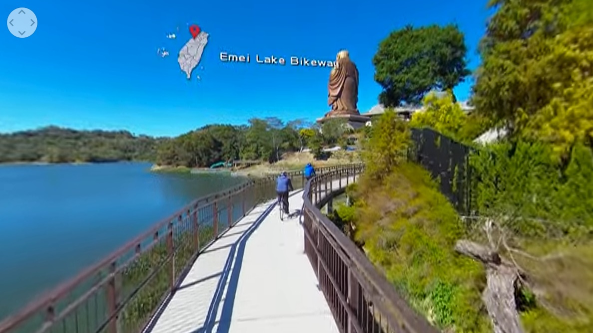 交通部觀光局13日推動自行車旅遊，推出3D全景虛擬實境VR影片，讓國內外遊客未來騎乘前能先一窺台灣自行車道的360度全景美麗風光。(圖擷自YouTube)