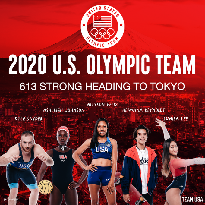 美國613名運動員參加東奧。 (圖:TeamUSA)