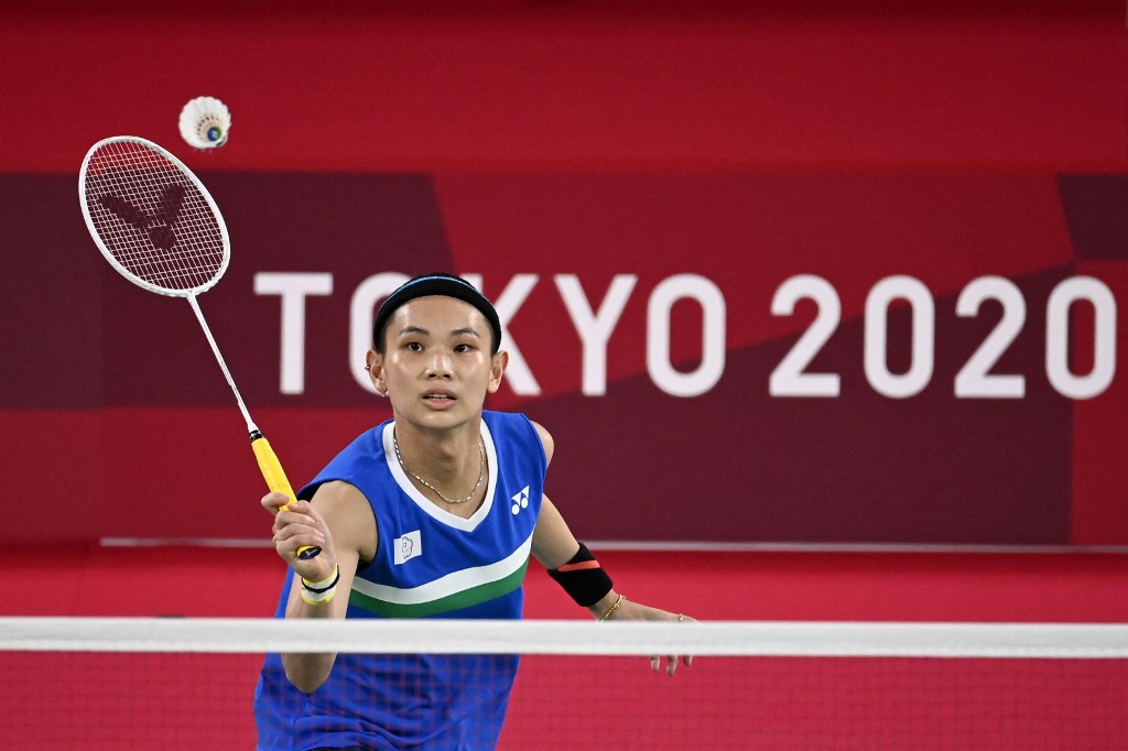 戴資穎（圖）26日在東奧小組預賽，直落二擊敗越南選手阮翠玲。(AFP)