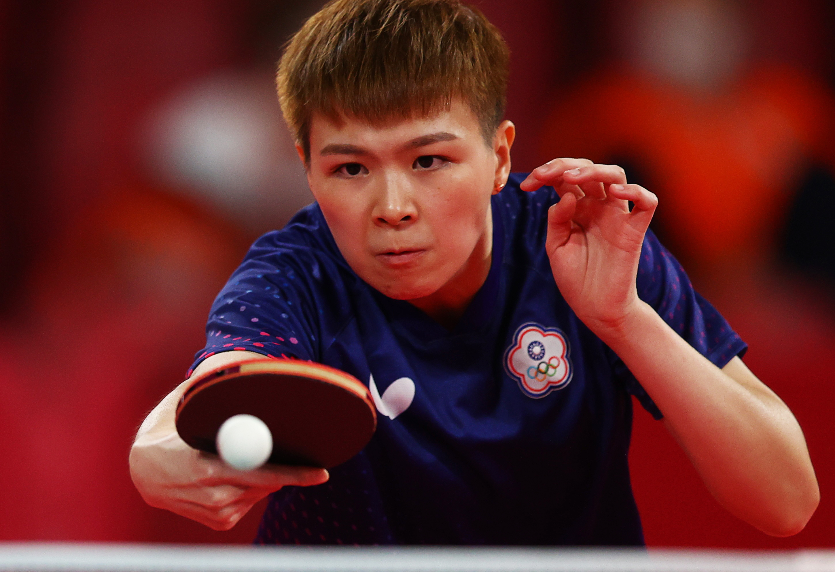 我國桌球女將陳思羽27日晚上在女子單打賽中以0:4輸給中國選手孫穎莎，止步16強。(路透社/達志影像)