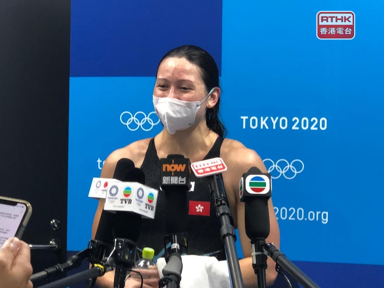 港隊選手何詩蓓在東奧女子200公尺自由泳決賽，嬴得一面銀牌。（ 香港電台提供）