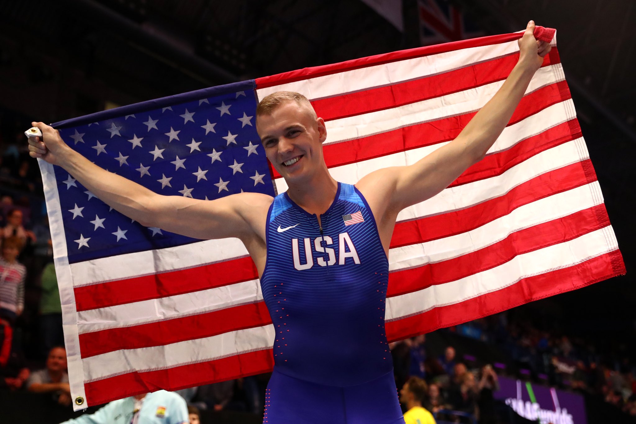 美國撐竿跳名將肯德瑞克斯(Sam Kendricks)。 (圖:推特)