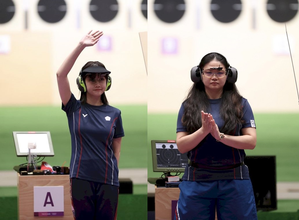 台灣射擊女將吳佳穎(左)、田家榛。 (圖：中央社)