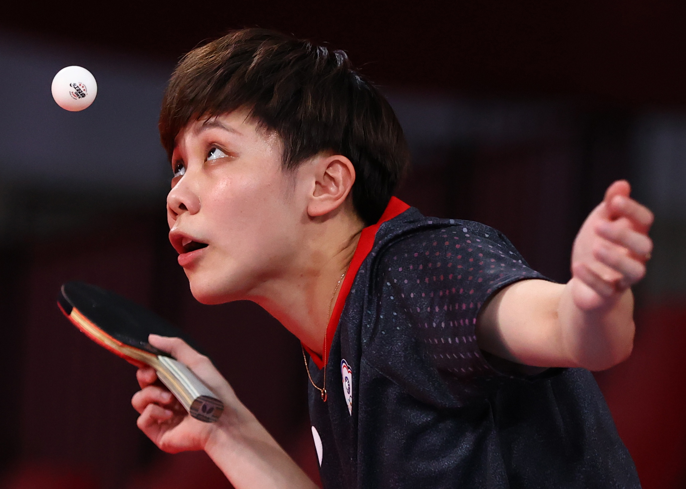 東奧桌球女子團體1日進行16強賽，中華隊鄭怡靜出賽。（路透社／達志影像）