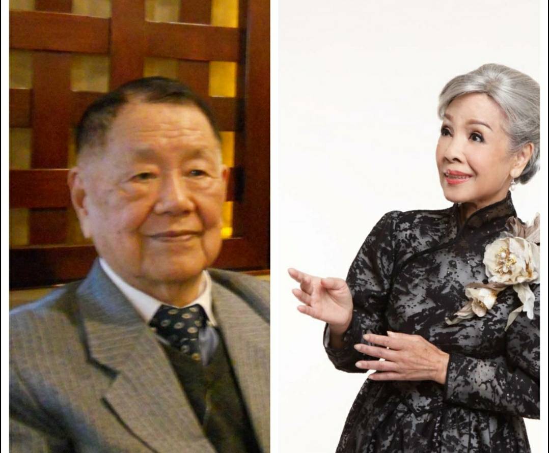 第32屆傳藝金曲獎特別獎由四海唱片已故創辦人廖乾元(左)與人間國寶廖瓊枝(右)獲得。(傳藝中心提供)