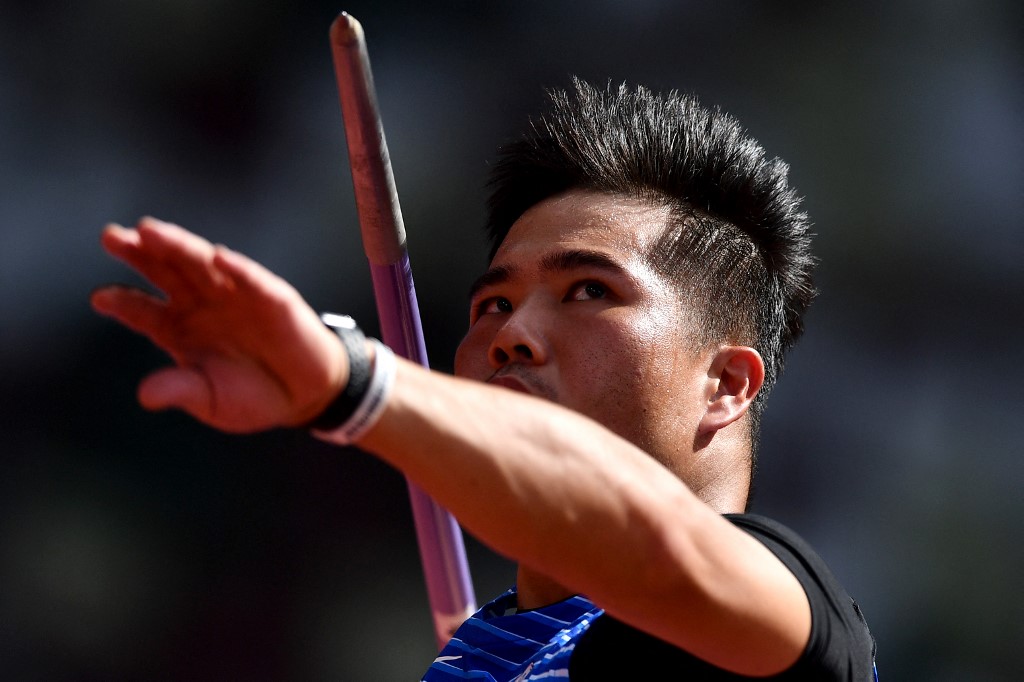 台灣標槍選手黃士峰。 (AFP)