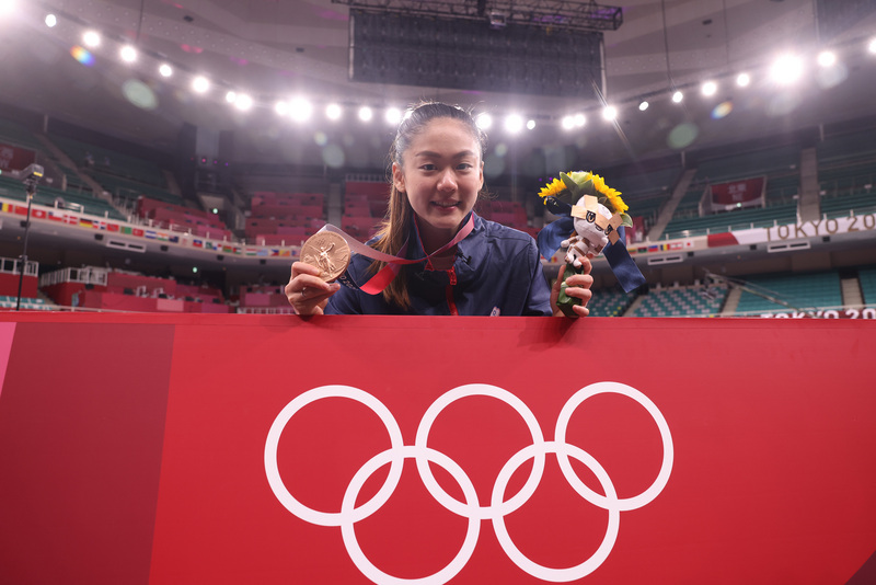 空手道首度成為奧運正式比賽項目，台灣空手道好手「小清新」文姿云也首闖奧運殿堂，5日成功拿下2020東京奧運空手道女子55公斤量級銅牌，儘管帶點遺憾，但仍讓世界看見了台灣以及她堅持不懈的努力。 (圖：中央社)