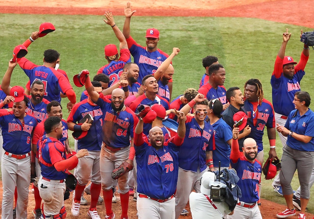 多明尼加7日在東京奧運棒球銅牌戰以10比6擊敗韓國隊，這也是多明尼加首度在奧運棒球項目拿下獎牌。(路透社/達志影像)