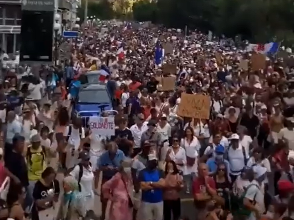 新版健康通行證將上路 法國民怨怒吼遍地開花(圖取自推特)