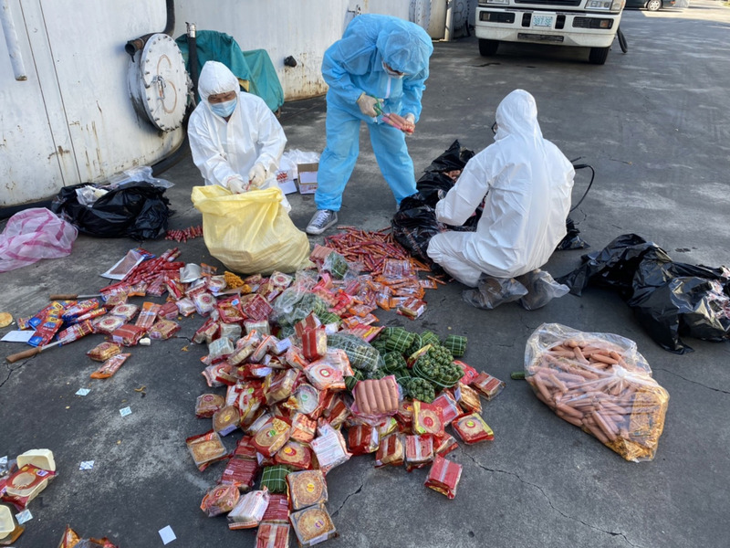 非洲豬瘟中央災害應變中心22日表示，首度查獲有非洲豬瘟病毒走私肉品，總量逾71公斤。（農委會提供） (圖：中央社)