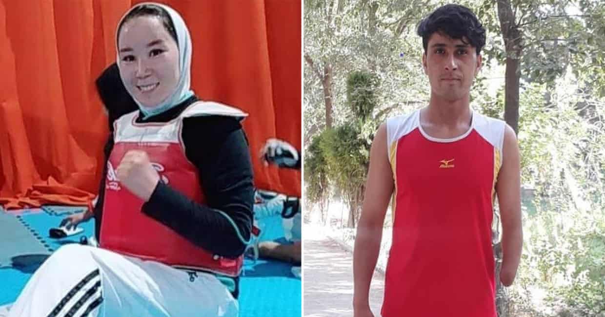 阿富汗帕運跆拳道選手庫達達迪(Zakia Khudadadi, 左)與拉蘇里(Hossain Rasouli)。(合成圖/IPC)