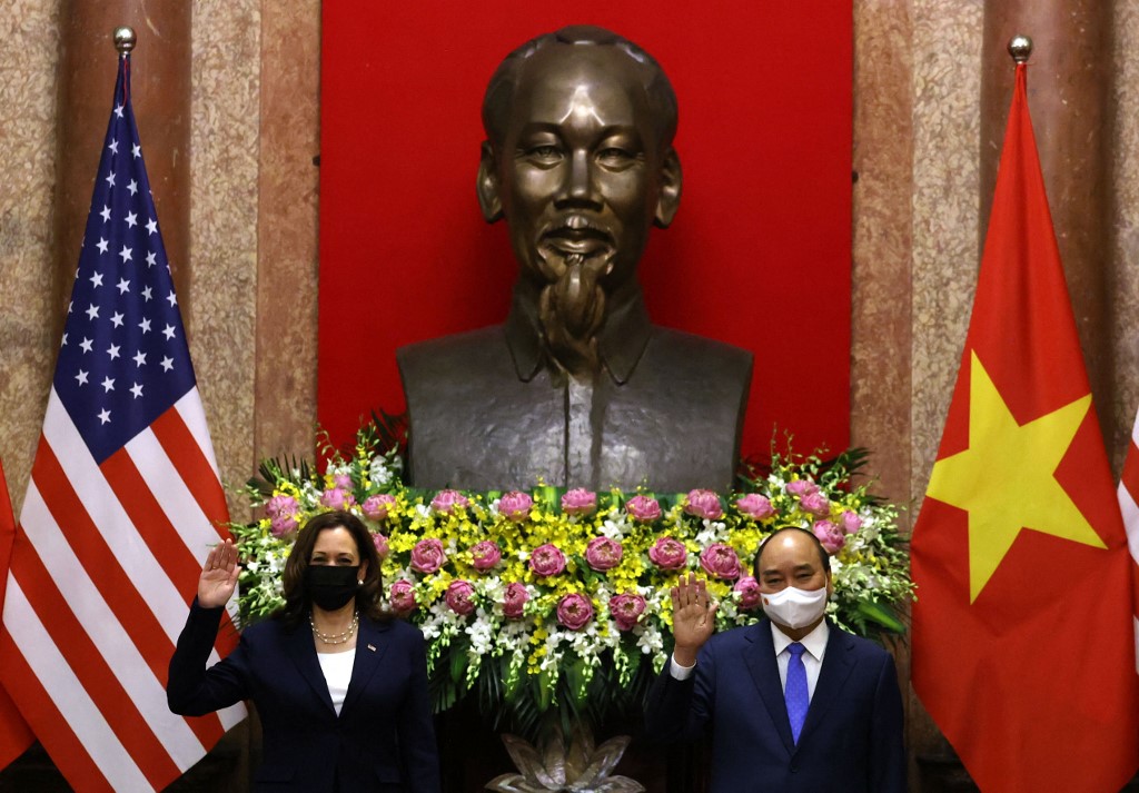 正在越南訪問的美國副總統賀錦麗(Kamala Harris) (AFP)