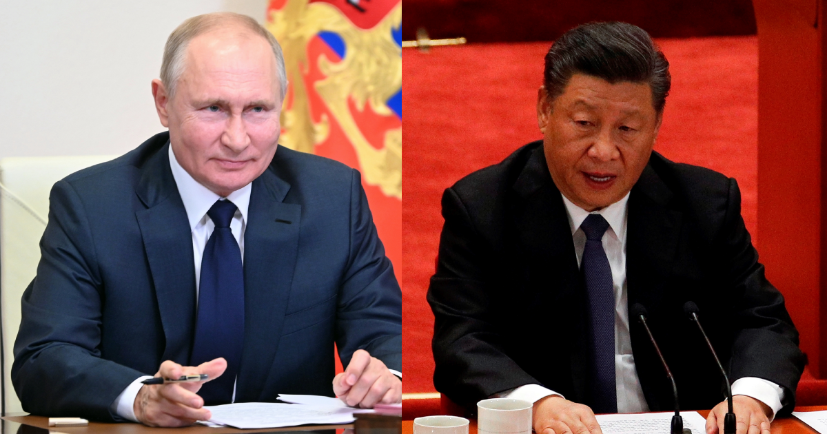 俄羅斯總統蒲亭(Vladimir Putin)(左)、中國國家主席習近平(右)通話，蒲亭告知俄羅斯願意和烏克蘭舉行高階會談。(合成圖/AP/達志影像)