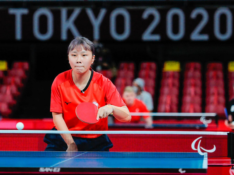 屏東縣長潘孟安28日在臉書恭喜出身小琉球的桌球好手田曉雯（圖），首闖帕運就奪下桌球銅牌，也讓台灣在本屆帕運的第一面獎牌出爐。（體育署提供）