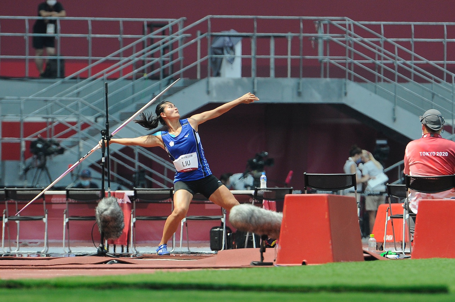 參加帕運標槍項目的劉雅婷，名列第六名。(體育署提供）