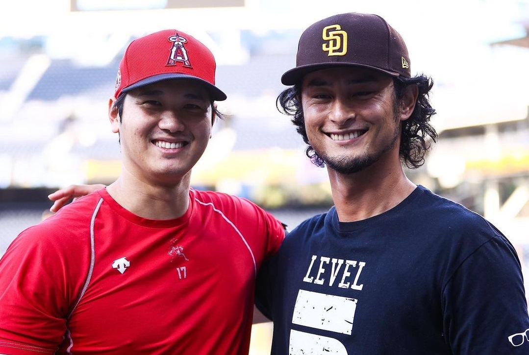 大谷翔平達比修有相見歡。 (圖:MLB)
