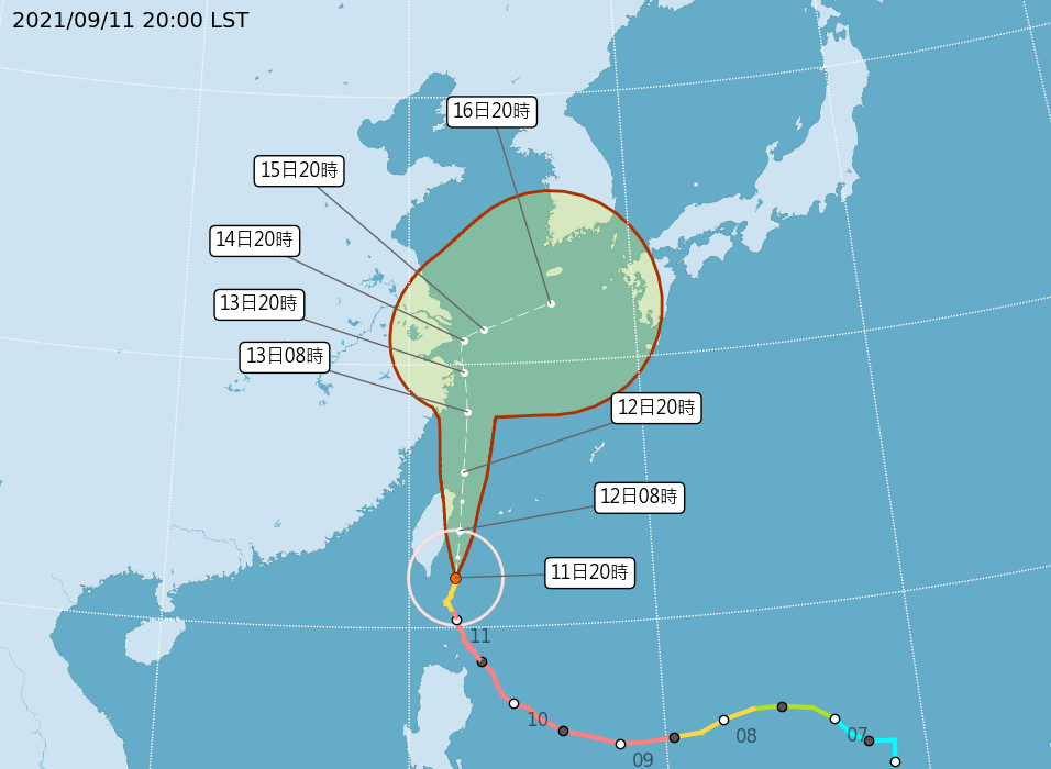 颱風璨樹來襲。(圖：中央氣象局)