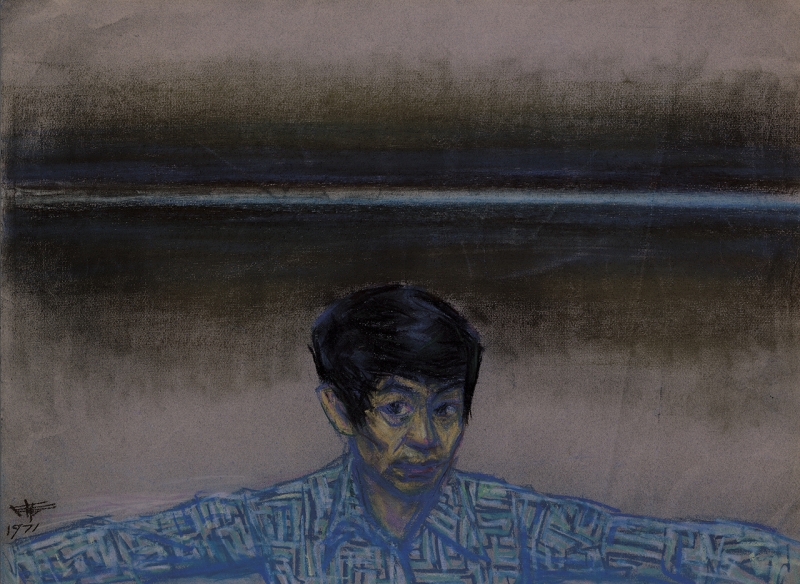 席德進《自畫像》，粉彩、紙本，1971，47×64cm，國立臺灣美術館典藏。（席德進基金會提供）