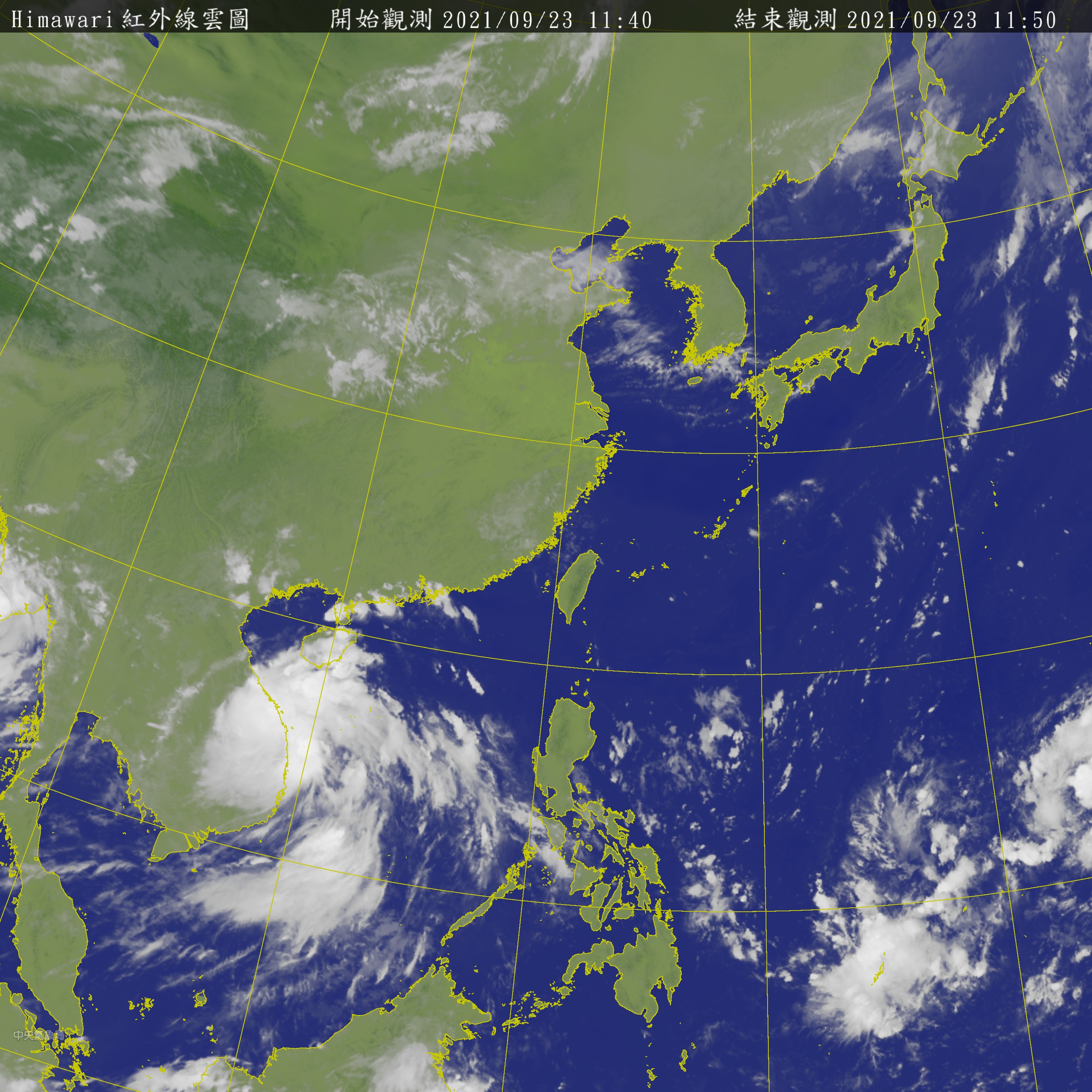 氣象局表示，23日各地大都是多雲到晴、午後有局部雷陣雨的天氣。(翻攝自氣象局官網)