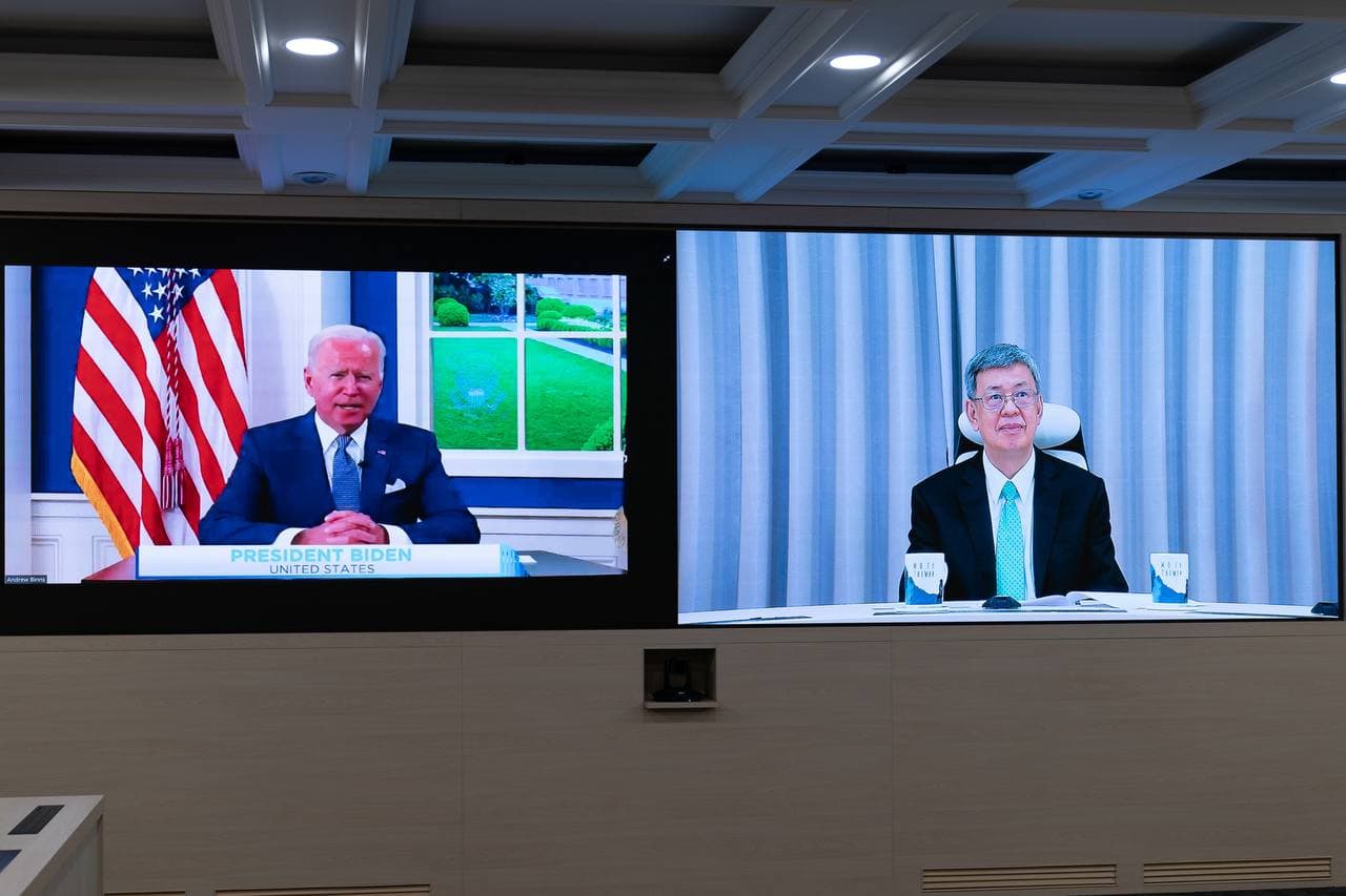 前副總統陳建仁代表我國政府應邀出席拜登總統主持的「全球COVID-19高峰會」。 (圖:外交部)